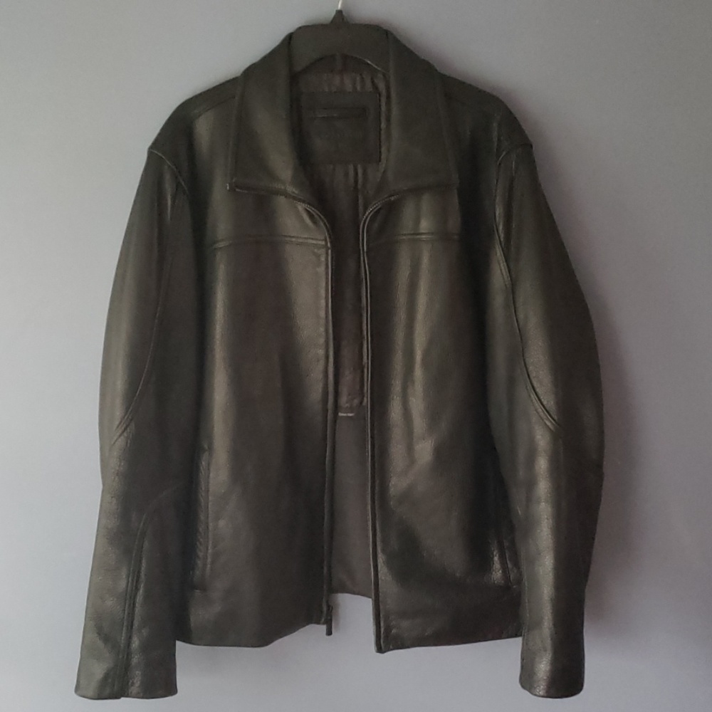 Calvin Klein leather Biker jacket sz L